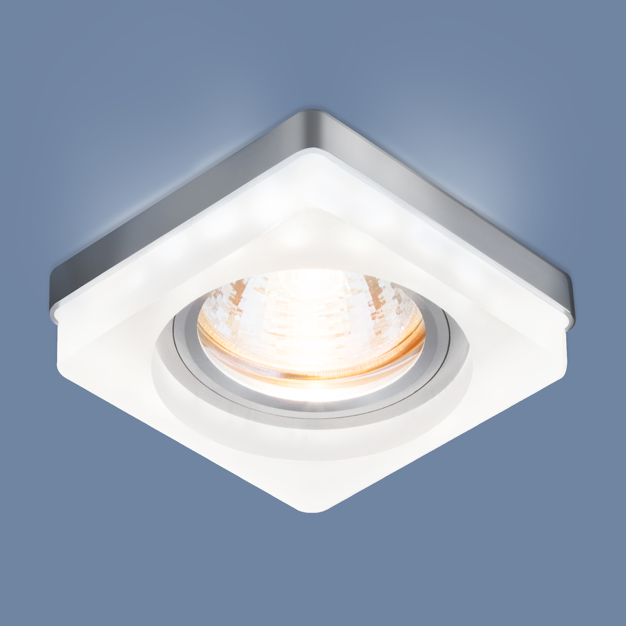 2207 MR16 MT.(a039159).Elektrostandard. Встраиваемый светильник с подсветкой LED 3W. Алюминий, белый