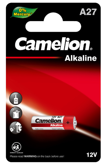 Алкалиновые (щелочные) элементы питания (1 шт) 12V. Camelion LR27A Cam