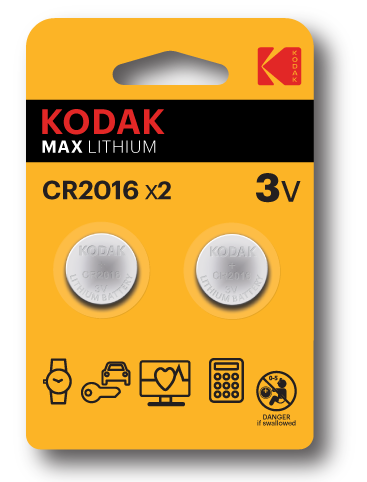 Литиевые дисковые элементы питания (1 шт) MAX Lithium 3V. Kodak CR2016 Kod Max