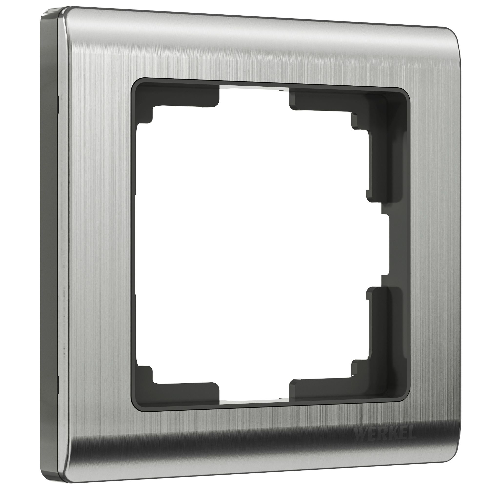 Рамка на 1-пост Глянцевый никель нержавеющая сталь;поликарбонат Werkel Metallic W0011602