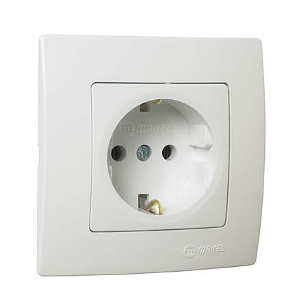 Makel LILLIUM NATURAL KARE Розетка 2К+З с заземлением IP20 Белый 16A 32001028