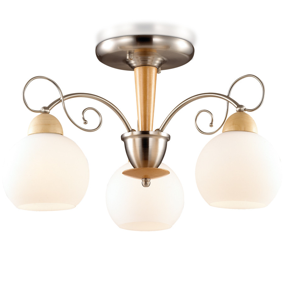 Люстра. 3*E27, 60W, 220V. Никель, бук Odeon Light Narbo 2658/3C.