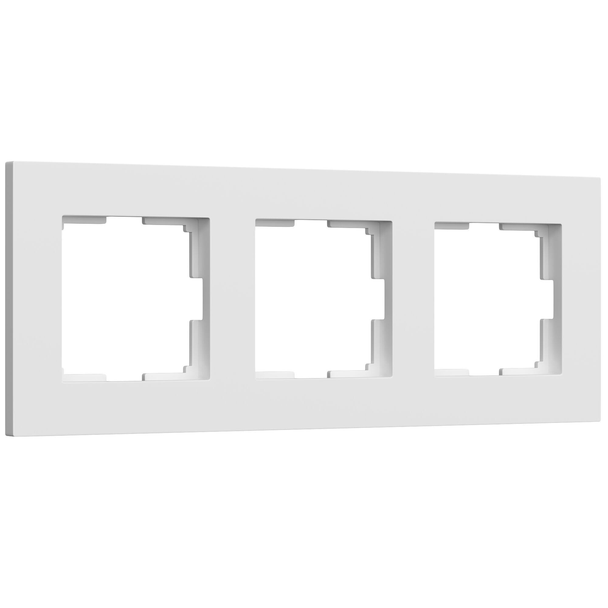 Рамка на 3-поста Белый софт поликарбонат матовый. Werkel Slab W0032961