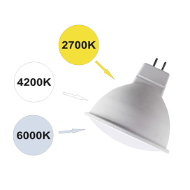 Светодиодная лампа "MR16" с изменяемой цв.темп. . GU5.3, 8W, 220V, 6500/4200/2700K. Ecola M2FT80ELC