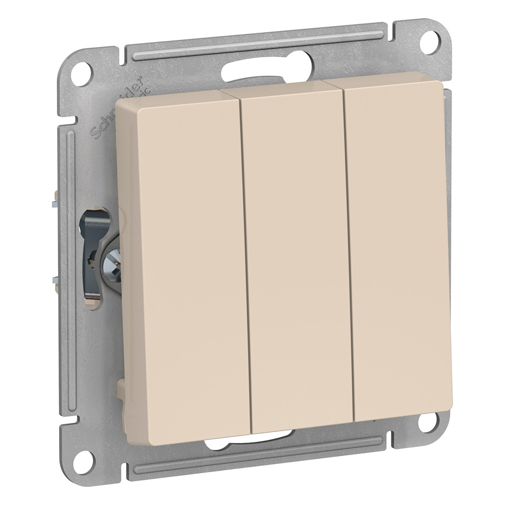 Выключатель 3-клавишный Бежевый Systeme Electric AtlasDesign ATN000231