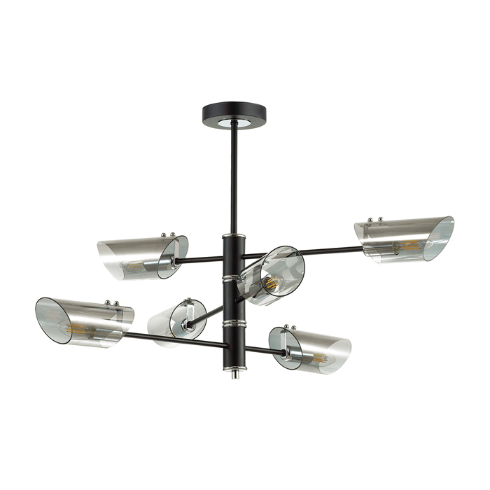 Люстра. 6*E14, 40W, 220V. Черный, хром Lumion Nolan 4402/6C.