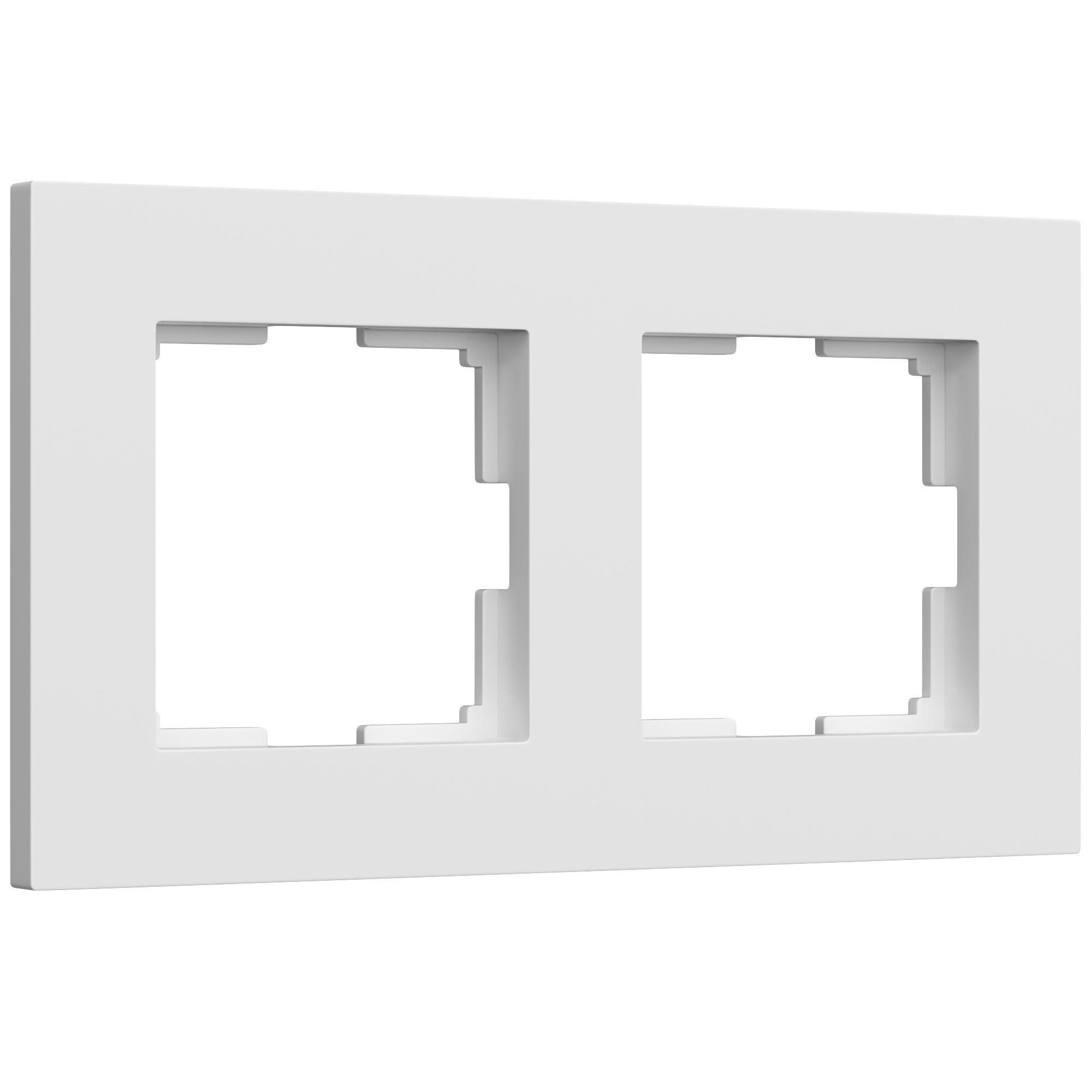 Рамка на 2-поста Белый софт поликарбонат матовый. Werkel Slab W0022961