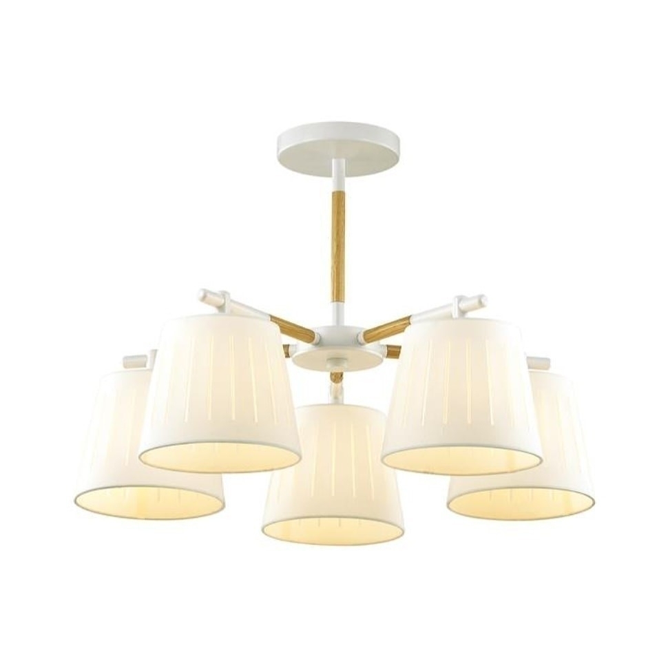 Люстра. 5*E27, 40W, 220V. Белый, светлое дерево Odeon Light Classic 4111/5.