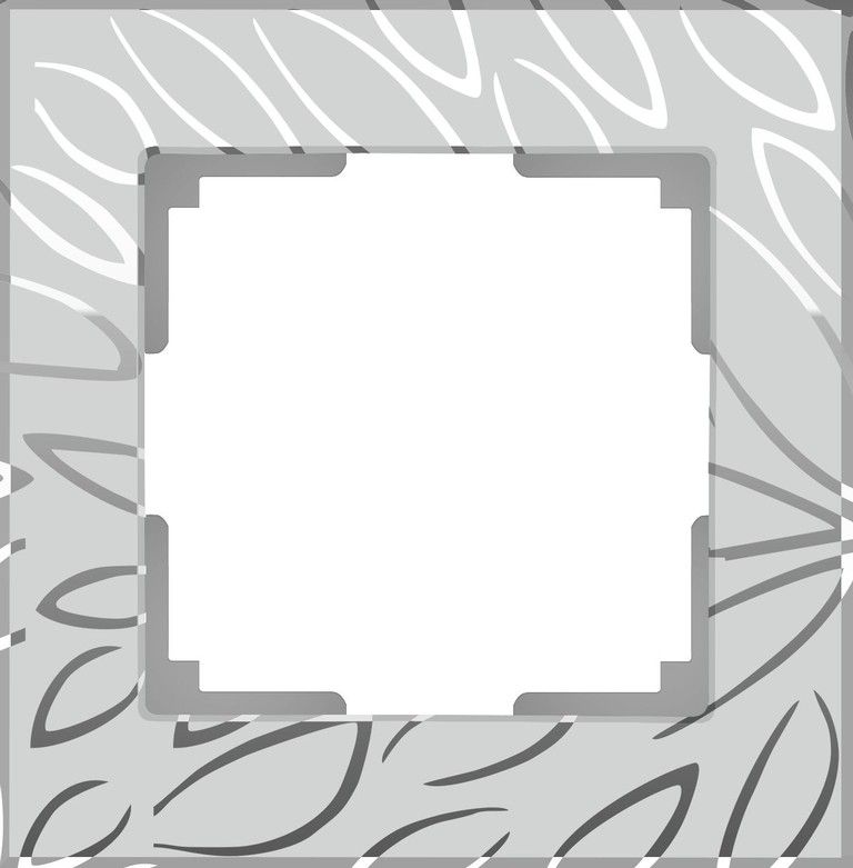 Рамка на 1 пост Серебряный с рисунком Стекло Werkel Edel WL09-Frame-01