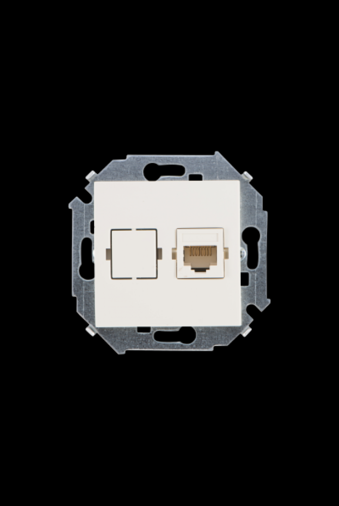 Simon Simon15 Слоновая кость Механизм розетки Ethernet под коннектор RJ-45 IP20 Слоновая кость 15915