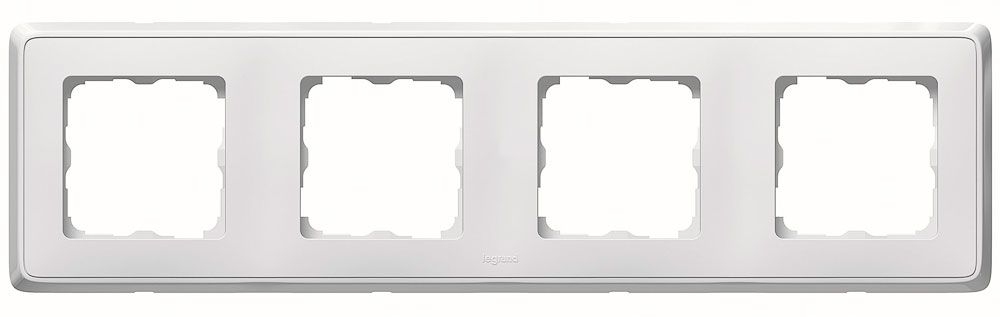 773654. Legrand. Cariva (Белый). Рамка на 4-поста. не горючий пластик