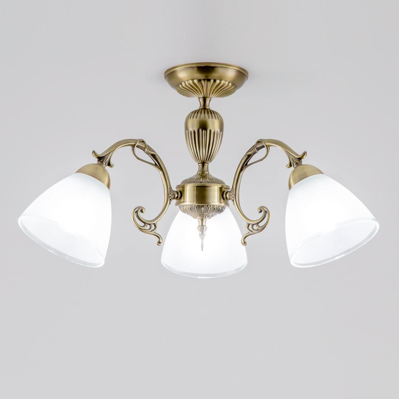 CL413231.CitiLux. Люстра. 3*E27,75W,220V. Бронза, белый