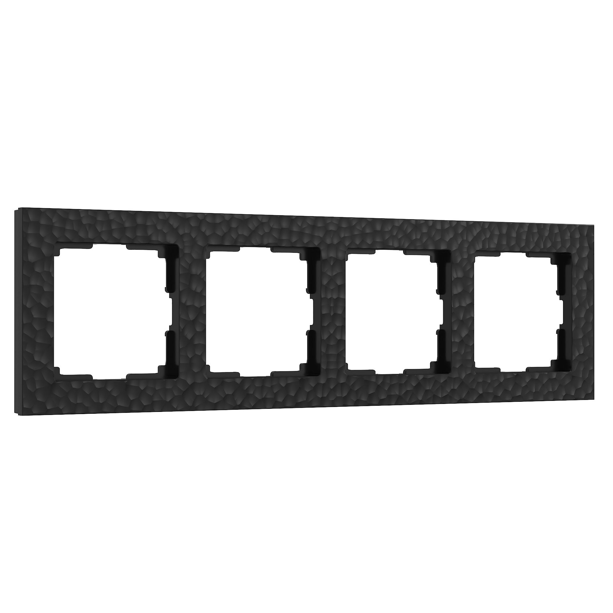 Рамка на 4 поста Черный поликарбонат Werkel Hammer  W0042408