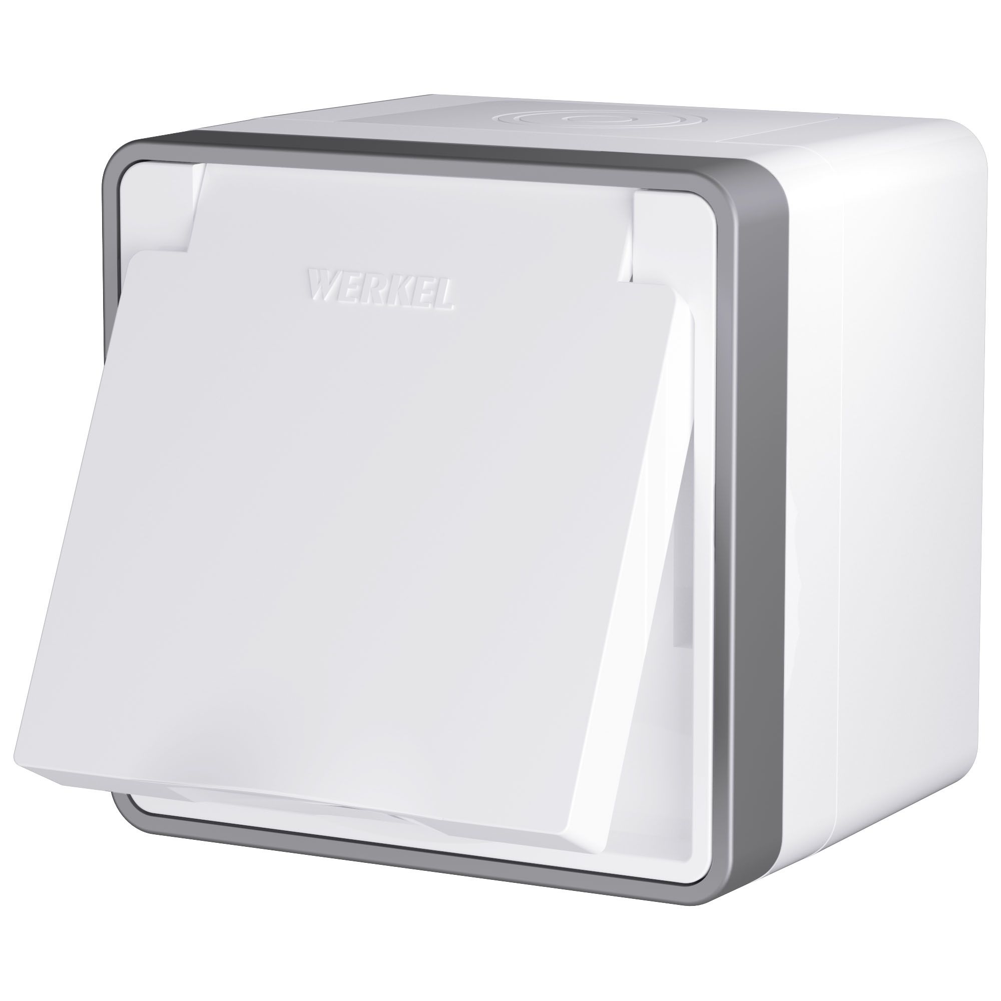 Розетка с заземлением IP44 16A Белый,серый. Werkel W5071201