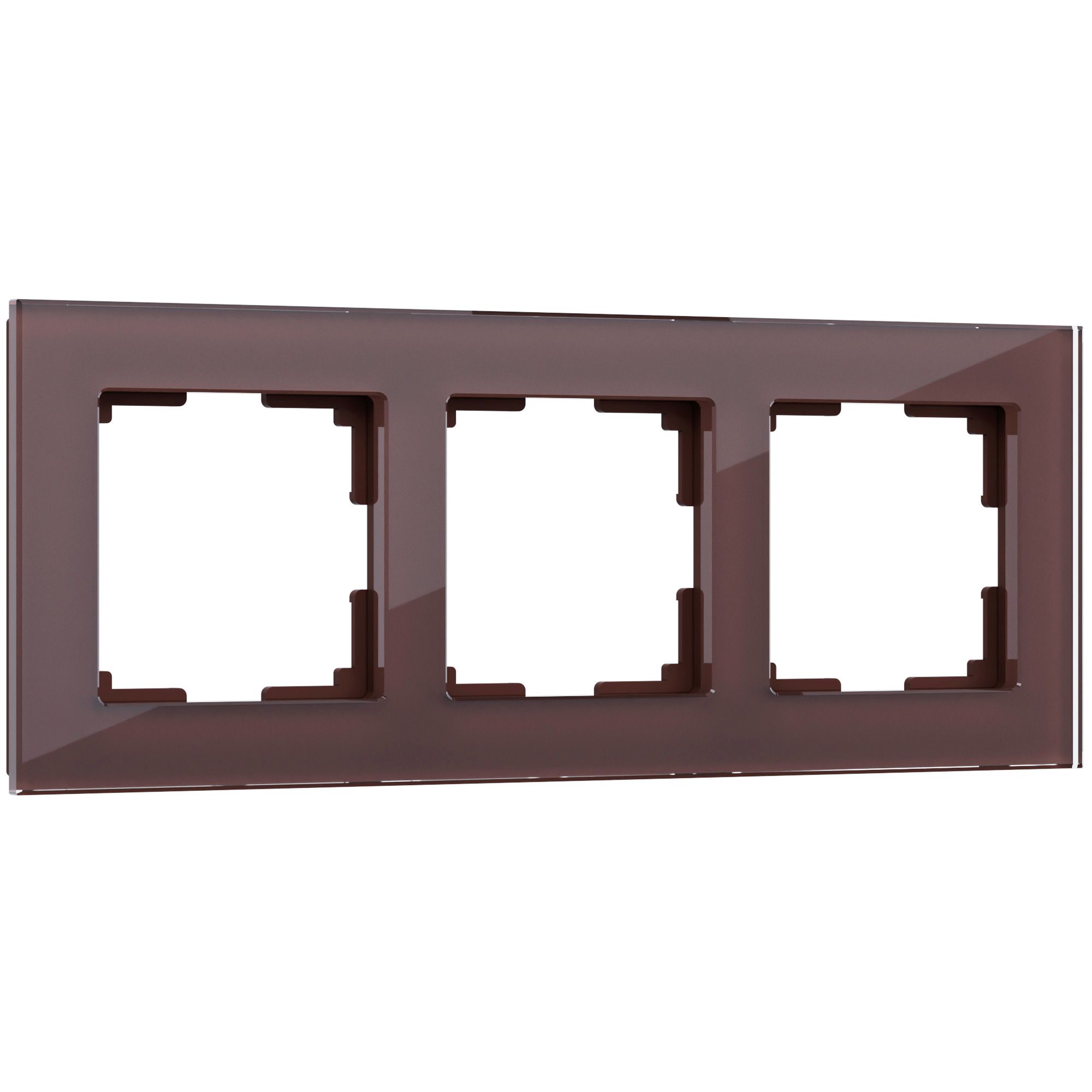 Рамка на 3 поста Мокко стекло Werkel Favorit W0031118