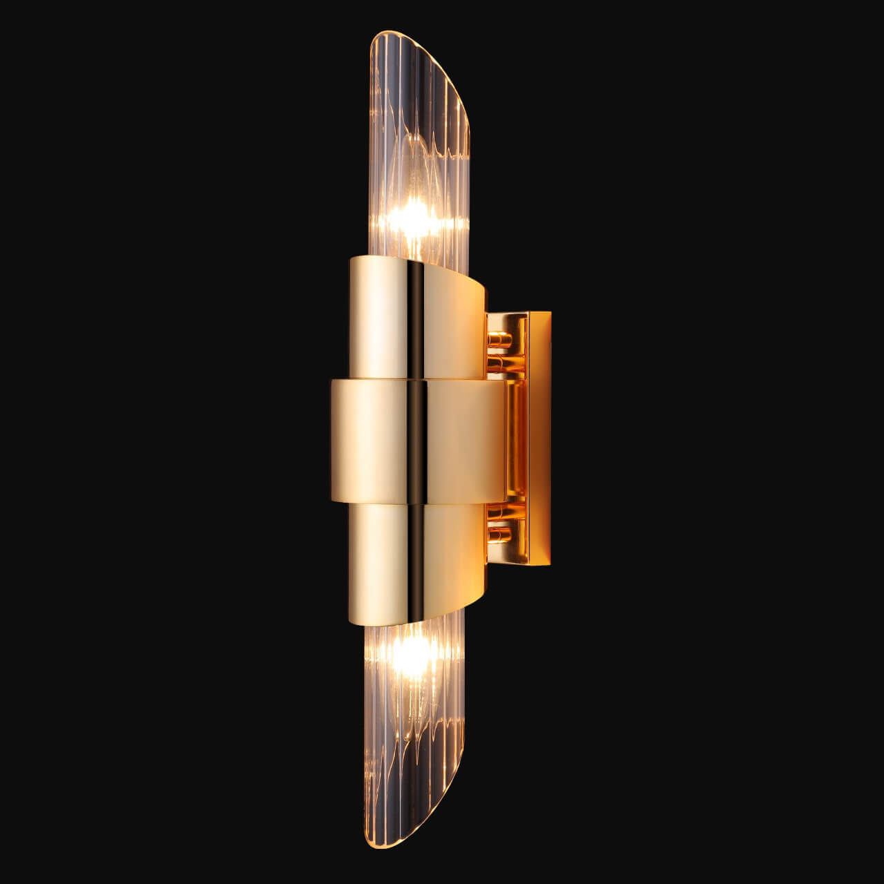 Бра. Золотой, прозрачное стекло 2*E14 60W 230V. Crystal Lux Justo JUSTO AP2 GOLD
