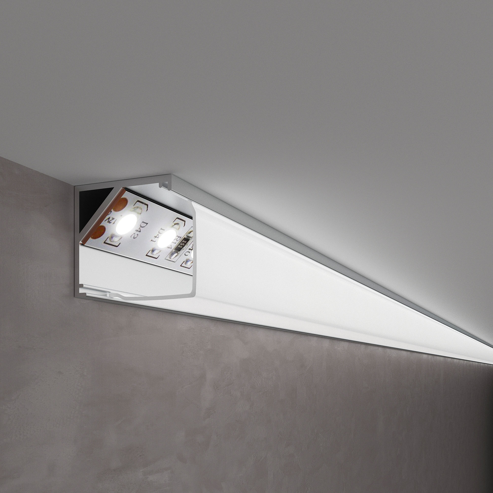 LL-2-ALP009.(a041814)Elektrostandard.Комплект квадратного алюминиевого профиля для LED ленты, наклад