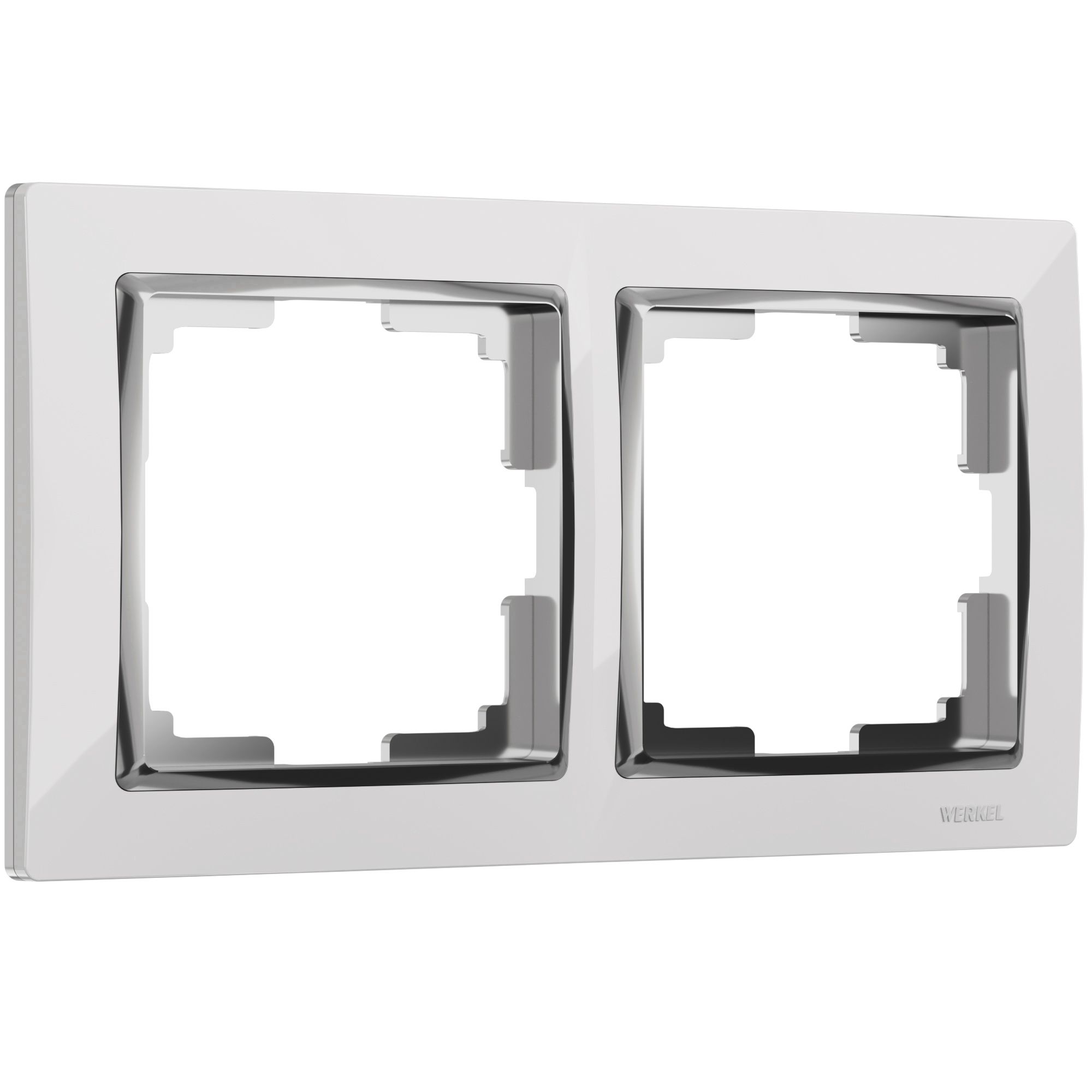 Рамка на 2 поста хром;белый поликарбонат Werkel Snabb  W0021901