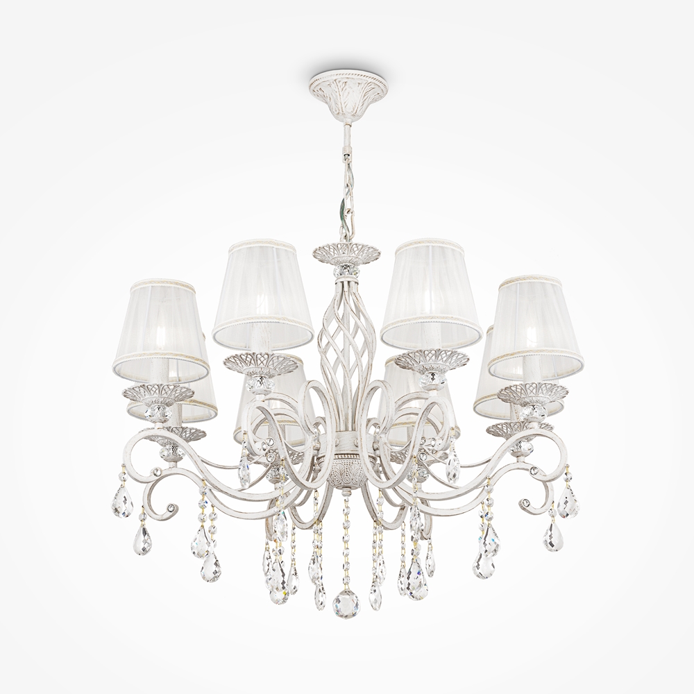 Люстра. 8*E14, 60W, 220V. Белый с Золотом Maytoni Grace Elegant ARM247-08-G.
