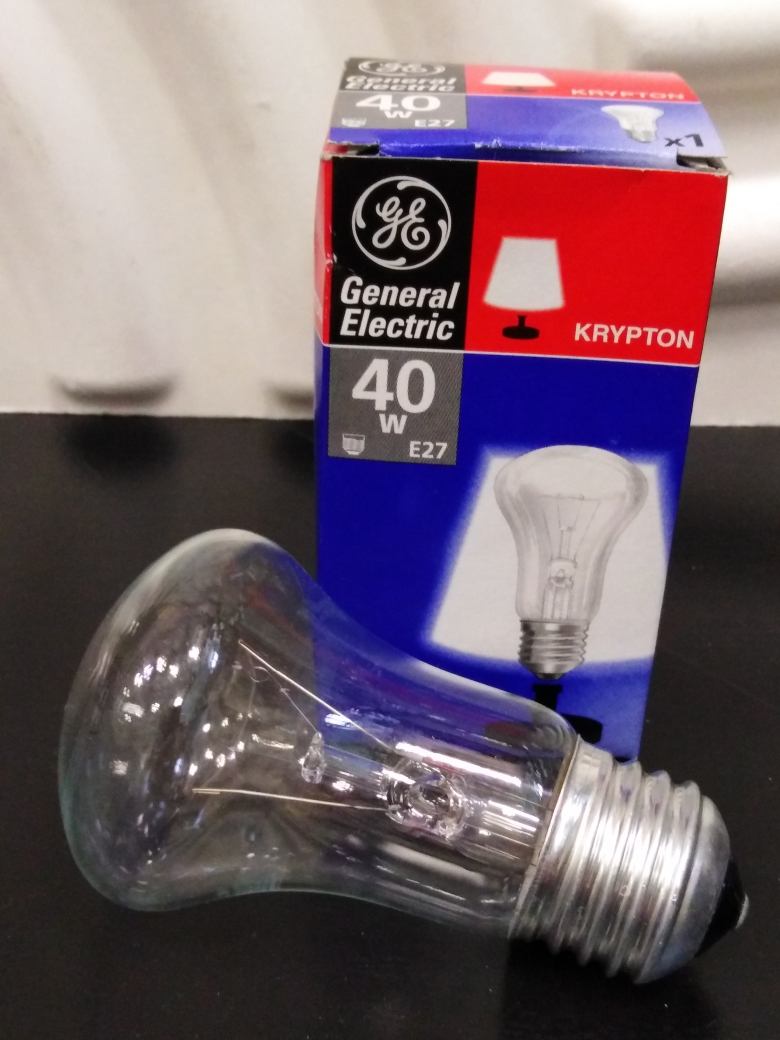 Лампа накаливания . E27, 40W, 220V, General Electric Krypton GE40MK1CL E27