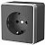 Розетка с заземлением IP20 16A графит рифленый,хром. Werkel W5071004