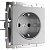 Розетка с заземлением IP20 16A серебряный. Серебряный. Werkel W1171006