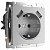 Розетка с заземлением IP20 16A USB-2100mA серебряный. Серебряный. Werkel W1171506