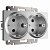 Розетка с заземлением сдвоенная 16A серебряный. Серебряный. Werkel W1172006
