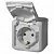 Розетка 2К+З с заземлением IP44 16A Серый. Legrand 782351