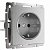Розетка с заземлением IP20 16A серебряный. Серебряный рифленый. Werkel W1171009