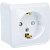Розетка 2К+З с заземлением IP20 16A Белый. Systeme Electric 67460 PA16-003b